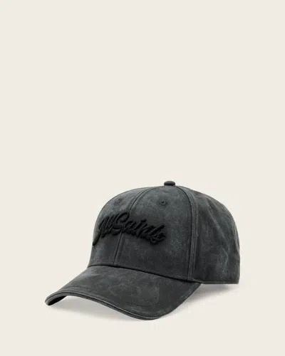 Allsaints Cotton Odyssey Washed Baseball Cap In Gray