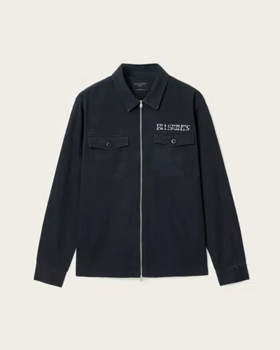 Allsaints Cotton Orbit Relaxed Fit Shirt In Brown