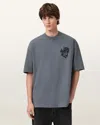 Allsaints Cotton Orlando Logo Print Oversized T-shirt In Gray