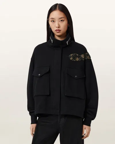Allsaints Cotton Ouros Claire Jacket In Black