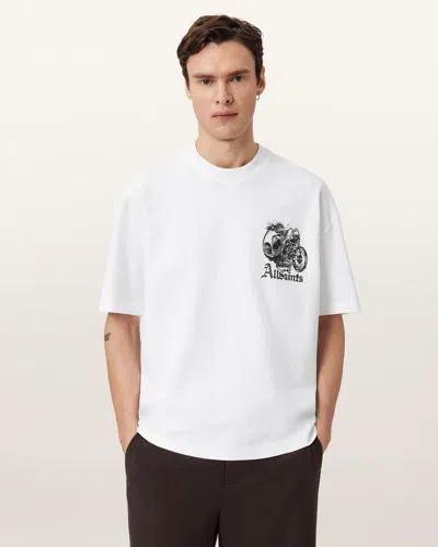 Allsaints Cotton Panhead Oversized Graphic T-shirt In White