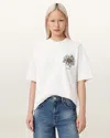 Allsaints Petal Etta Oversized T-shirt In White