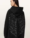 Allsaints Cotton Pins Oversized Ettienne Hoodie In Black