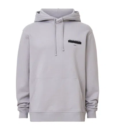 Allsaints Cotton Redact Hoodie In Grey