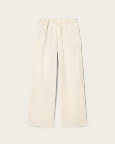 Allsaints Cotton Sabbath Mid Rise Cord Trousers In White