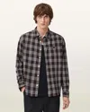 Allsaints Cotton Santiago Long Sleeved Check Shirt In Brown