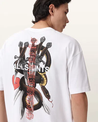 Allsaints Cotton Serrate Short Sleeve Graphic T-shirt In White