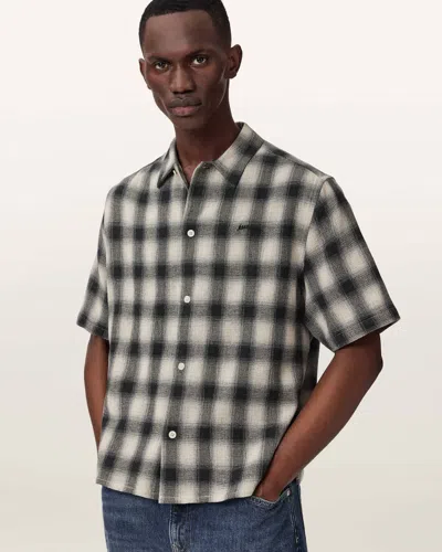 Allsaints Cotton Shadow Short Sleeve Boxy Check Shirt In Multi