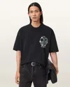 Allsaints Cotton Snakebite Short Sleeve Crew T-shirt In Black