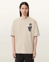 Allsaints Cotton Snakehead Oversized Graphic T-shirt In White