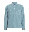 Allsaints Spotter Long Sleeve Military Overshirt In Dusty Blue