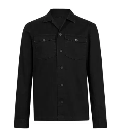 Allsaints Cotton Spotter Overshirt In Black