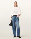Allsaints Cotton Stacks Amelie Oversized Embellished T-shirt In White