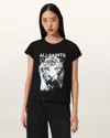 Allsaints Cotton Static Graphic Anna T-shirt In Black