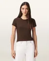 Allsaints Cotton Stevie Slim Fit Short Sleeve T-shirt In Brown