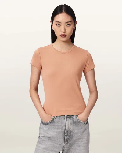 Allsaints Cotton Stevie Slim Fit Short Sleeve T-shirt In Orange