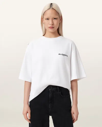 Allsaints Cotton Swoop Amelie Oversized T-shirt In Gray