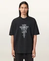Allsaints Cotton Swords Oversized Graphic T-shirt In Black