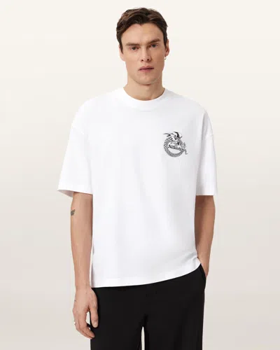 Allsaints Cotton Terra Oversized Graphic T-shirt In White