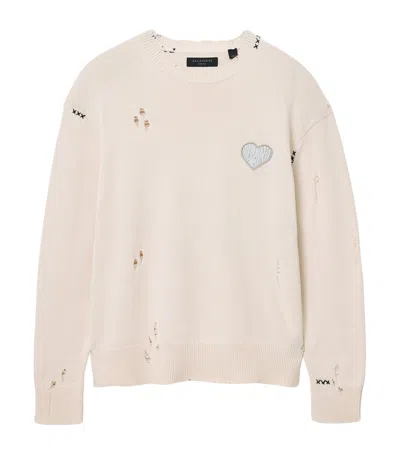 ALLSAINTS COTTON THEO DISTRESSED SWEATSHIRT