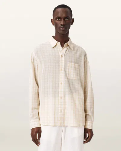Allsaints Cotton Toya Oversized Long Sleeve Shirt In Neutral
