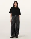 Allsaints Cotton Underground Etta Oversized T-shirt In Black