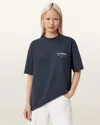 Allsaints Cotton Underground Etta Oversized T-shirt In Blue