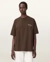 Allsaints Cotton Underground Etta Oversized T-shirt In Brown