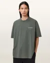 Allsaints Cotton Underground Oversized Crew Neck T-shirt In Gray