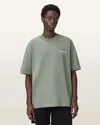 Allsaints Cotton Underground Oversized Crew Neck T-shirt In Green