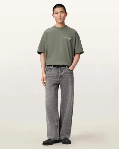 Allsaints Cotton Underground Oversized Crew Neck T-shirt In Green