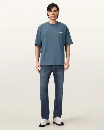 Allsaints Cotton Underground Oversized Crew Neck T-shirt In Gray