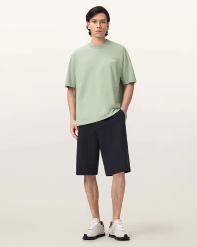 Allsaints Cotton Underground Oversized Crew Neck T-shirt In Gray