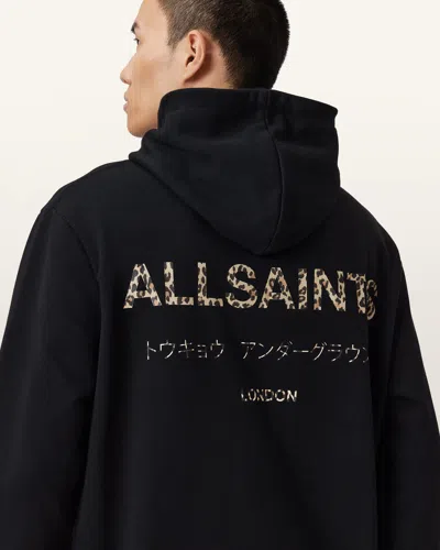 Allsaints Cotton Underground Pullover Logo Hoodie In Black