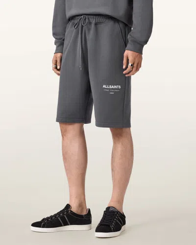 Allsaints Cotton Underground Relaxed Fit Sweat Shorts In Gray