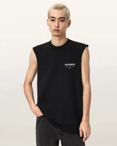 Allsaints Cotton Underground Sleeveless Crew Neck T-shirt In Black