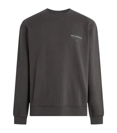 Allsaints Mens Shaded Grey Underground Graphic-print Cotton Sweatshirt