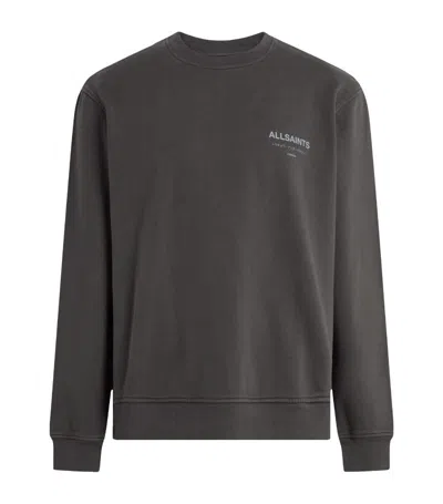 Allsaints Mens Shaded Grey Underground Graphic-print Cotton Sweatshirt In Shaded Grey
