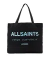 Allsaints Cotton Underground Tote Bag In Black