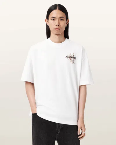 Allsaints Cotton Valen Oversized Graphic T-shirt In White