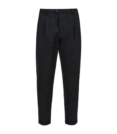 Allsaints Cotton-wool Tallis Tailored Trousers In Black