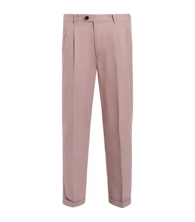 Allsaints Cotton-wool Tallis Trousers In Pink