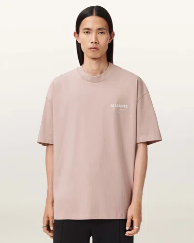 ALLSAINTS COTTON XANDER FLOCKED LOGO OVERSIZED T-SHIRT