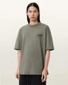 Allsaints Cotton Xander Flocked Logo Oversized T-shirt