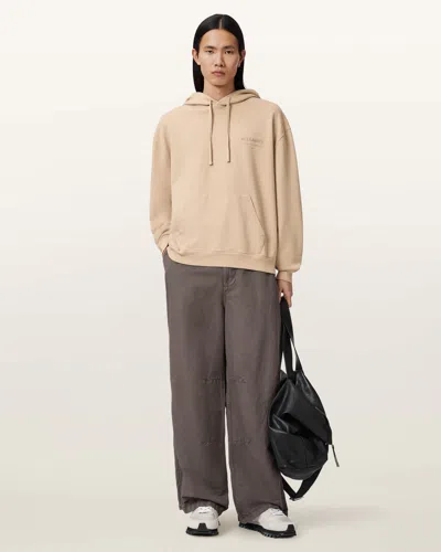Allsaints Cotton Xander Long Sleeve Cotton Hoodie In Gold