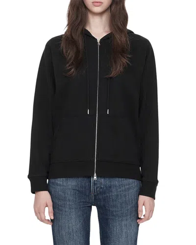 Allsaints Cotton Zip Hoodie Sweatshirt In Black