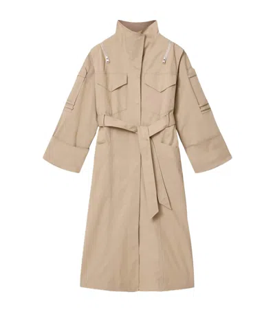Allsaints Cotton-blend Clayton Trench Coat In Grey
