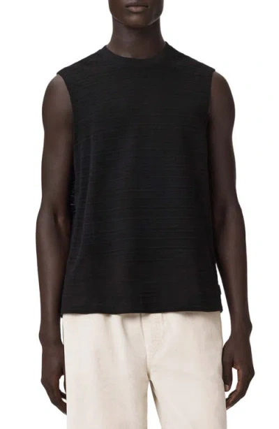 Allsaints Mens Jet Black Cove Sleeveless Cotton Top Xxl