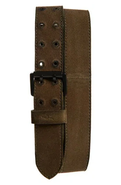 Allsaints Covered Eyelet Leather Belt In Green