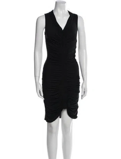 Pre-owned Allsaints Cowl Neck Knee-length Dress In Black